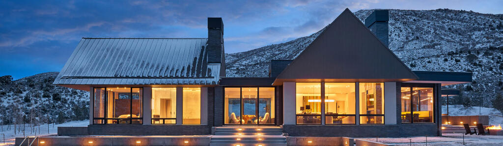 Aulik Design Build: Modern Mountain Home, Rear View